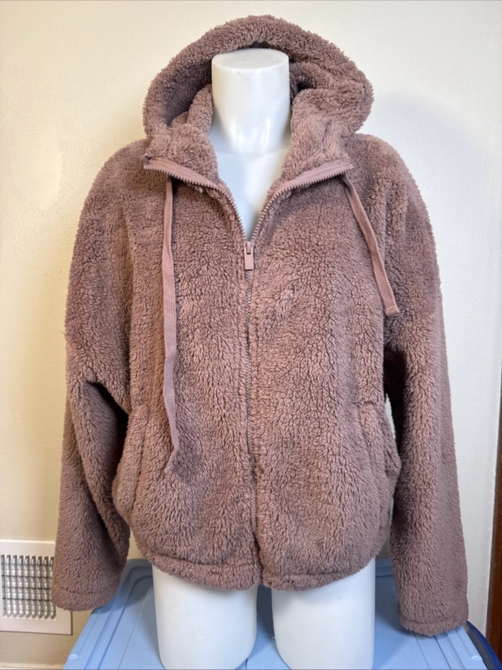 Aeropostale Teddy Bear Jacket M Fur Warm Zip Up Medium Sherpa Hoodie NWT $60